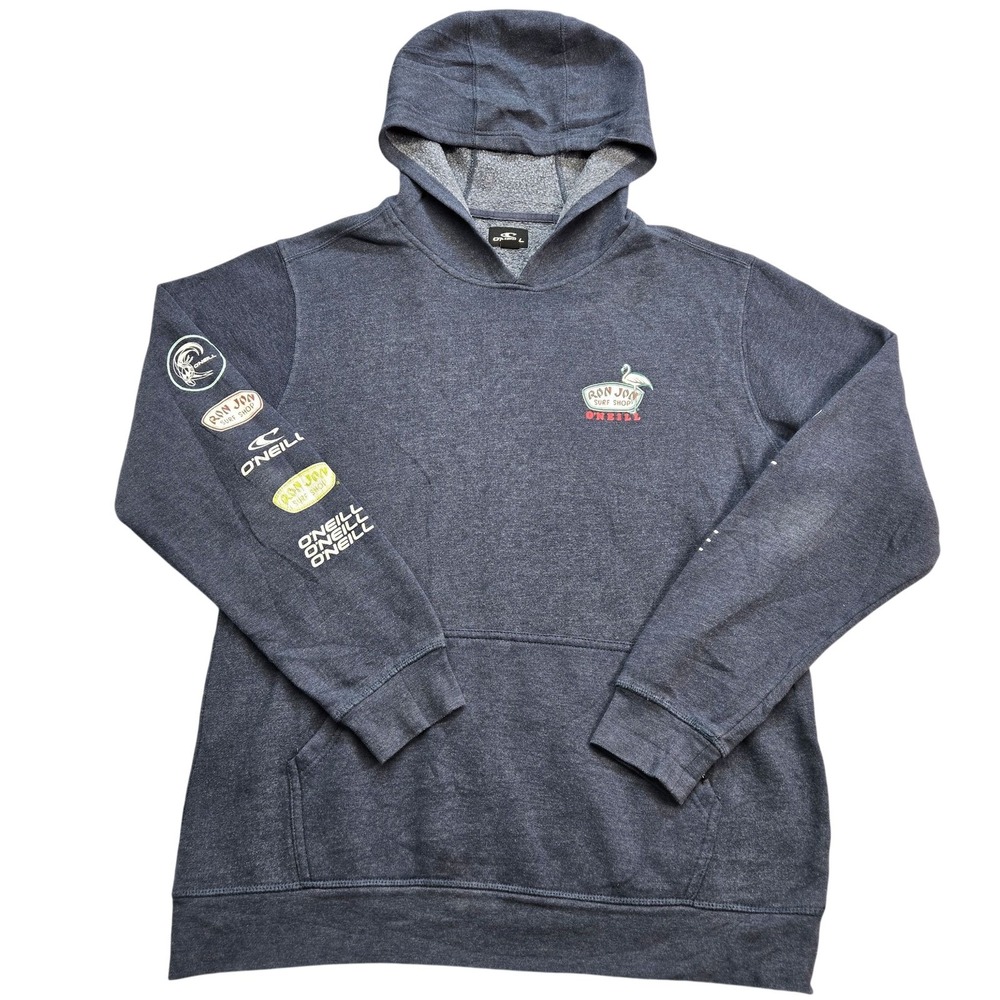 O'NEILL Hoodie Mens L Blue Pullover Heavyweight Hooded Pockets Ron Jon